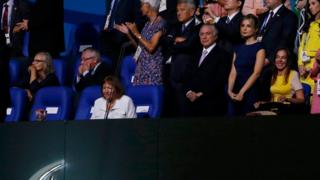 Mista Temer da matarsa na cikin manyan bakin da suka halarci bikin bude gasar.