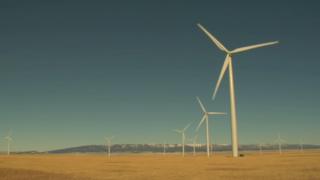 Molinos de energía eólica.