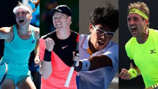 Elise Mertens, Kyle Edmund, Hyeon Chung y Tennys Sandgren.