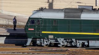 Treni inayoaminika kumbeba Kim Jong Un ikiwa imewasili Beijing