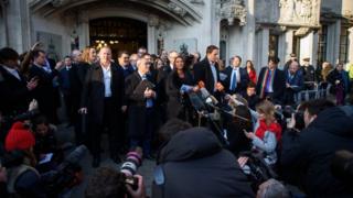 Gina Miller talking to the media outside the Supreme Court