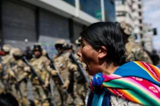 protestas a favor de Evo Morales