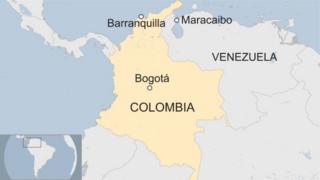 Ikarita igaragaza Colombia na Venezuela