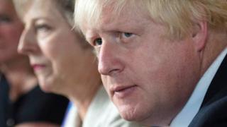 Boris Johnson with Theresa May at cabinet