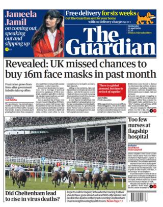 Guardian front page