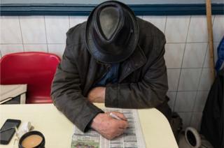 Man in cafe