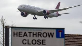 Plane approaching Heathrow