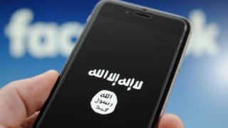 ISIS logo on a phone