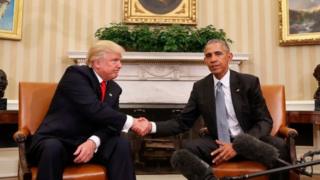 Cənab Obama və yeni seçilmiş prezident seçkidən iki gün sonra Ağ Evdə görüşüb
