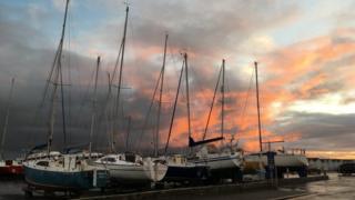 Boats at Lyme Regis harbour