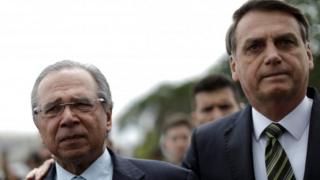 Paulo Guedes e Bolsonaro em Brasília