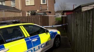 A police car at a house in Limavady