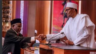 Muhammadu Buhari et le nouveau président de la Cour suprême du Nigeria