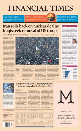 FT front page6 January 2020