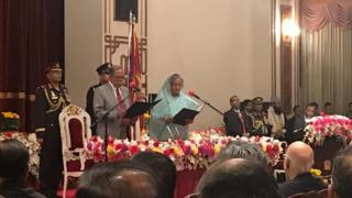 বঙ্গভবনে প্রধানমন্ত্রী শেখ হাসিনা ও তার নতুন মন্ত্রিসভার শপথগ্রহণ অনুষ্ঠান
