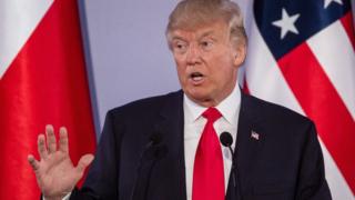 Donald Trump Varşova'da konuşuyor.