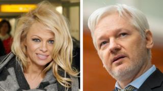 Pamela Anderson and Julian Assange