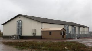 The Santee Sioux tribe's facility for growing marijuana is pictured on 24 September 2015