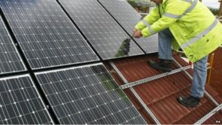 solar panels being installed