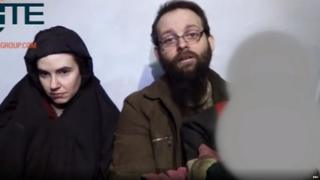 Joshua Boyle and his wife Caitlan Colema while in captivity