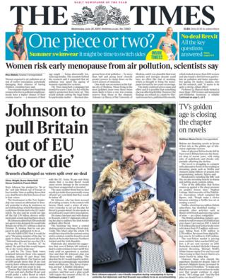 The Times front page 26/06/19