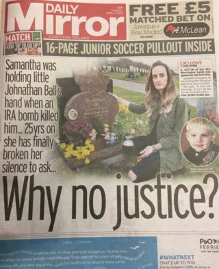 front page of the Daily Mirror Tuesday 3 April 2018