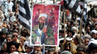 Protesters in Pakistan following the death of Osama bin Laden