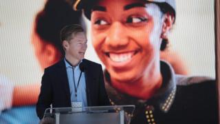 Chris Kempczinski, president of McDonald's USA, speaks at the unveiling of McDonald's new corporate headquarters during a grand opening ceremony on June 4, 2018 in Chicago, Illinois.