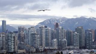 Home prices in Vancouver (above) and Toronto are well above the national average