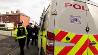 A cordon remains at the scene in Cheviot Avenue in Oldham