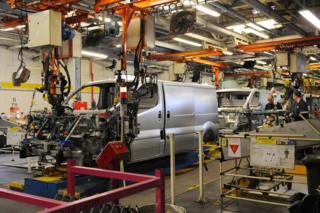 Vauxhall van production line at the Vauxhall Motors factory in Luton