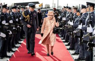 in_pictures Queen Elizabeth II passes a guard of honou