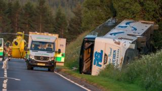 Bus crash on A96 between Huntly and Cairnie