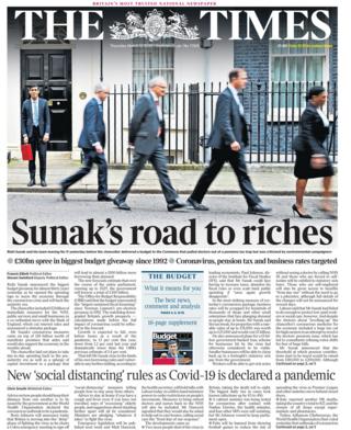 The Times front page