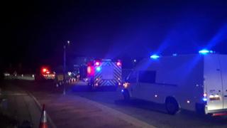 Emergency vehicles at the scene