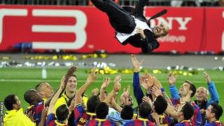 Sau uku Pep Guardiola yana jagorantar Barcelona wajen lashe kofin La Liga, yayin da ya shugabance ta wajen lashe kofin zakarun turai sau biyu
