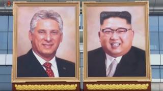 Cuban President Miguel Díaz-Canel and Kim Jong-un