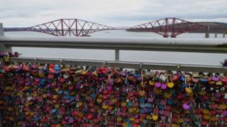Padlocks on the Forth Road Bridge