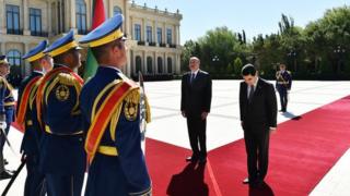 Türkmənistan Prezidenti Qurbanqulu Berdiməhəmmədov ilə prezident İlham Əliyev
