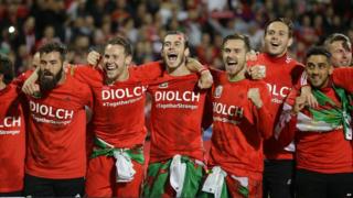 Wales team celebrate