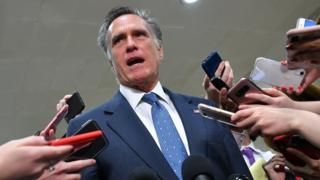 Pierre Delecto, also known as Mitt Romney, speaking to reporters in May 2019