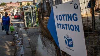 Voting station sign