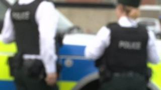 Blurred picture of PSNI officers