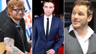 Ed Sheeran, Robert Pattinson and Chris Pratt