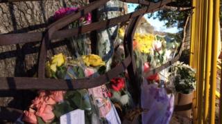 Floral tribute to crash victim