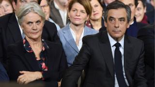 Penelope and François Fillon at a rally in 2017