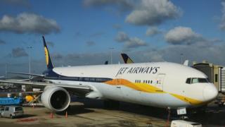 Jet Airways plane at Amsterdam Schiphol Airport in Amsterdam, the Netherlands.