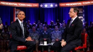 ABD Başkanı Barack Obama ve CNN sunucusu Jake Tapper