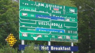 An indecipherable road sign
