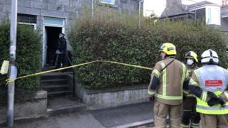 Fire officers at the scene